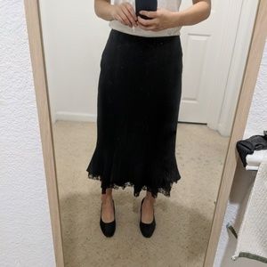 Long Soprano Skirt with Fitted Tulip Lace Hem